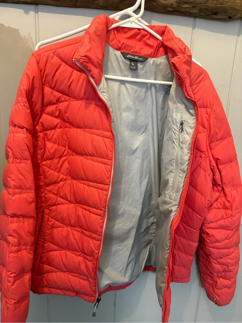 Eddie Bauer Women's Jacket in Coral and Light Gray